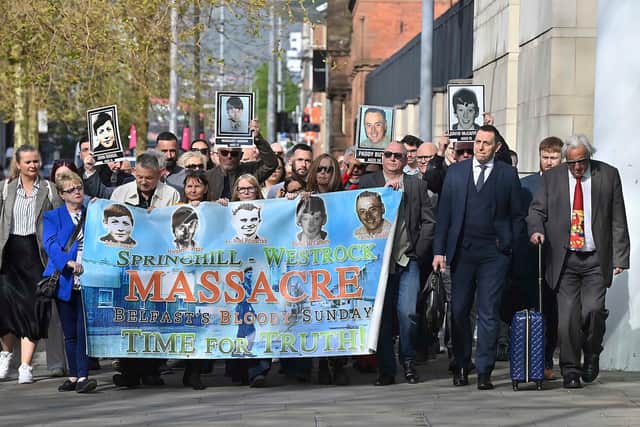 A coroner concluded almost three weeks ago that British Army soldiers “did not use reasonable force” in the shooting of a Catholic priest, a father-of-six and three teenagers at Springhill/Westrock on July 9 1972. The families of five people shot dead in west Belfast have accused the UK Government of “deliberate silence” following the findings of an inquest.