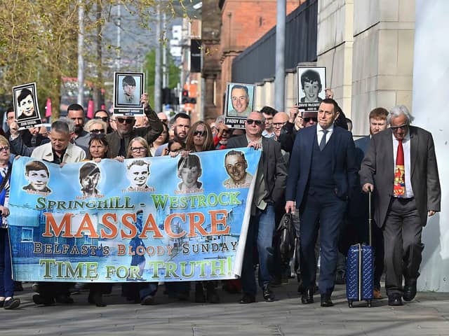 A coroner concluded almost three weeks ago that British Army soldiers “did not use reasonable force” in the shooting of a Catholic priest, a father-of-six and three teenagers at Springhill/Westrock on July 9 1972. The families of five people shot dead in west Belfast have accused the UK Government of “deliberate silence” following the findings of an inquest.