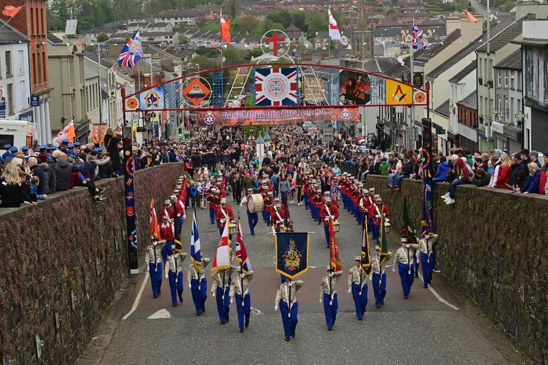 Thousands attended an Orange Order parade in Banbridge on Thursday evening to mark the King’s Coronation, with 12 districts and 15 bands taking part. Pic Colm Lenaghan/Pacemaker