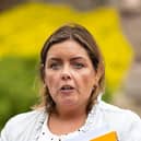 Sinn Fein's Deirdre Hargey speaking to the media following a meeting with the head of the Northern Ireland Civil Service, Jayne Brady, at Stormont Castle in Belfast. Picture date: Thursday August 17, 2023. Photo: Liam McBurney/PA Wire