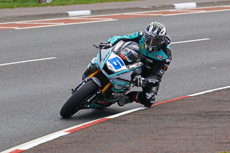 Michael Dunlop in action during the opening Supersport practice for the NW200