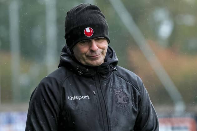 Dungannon Swifts manager Rodney McAree after the loss to Cliftonville. (Photo by David Maginnis/Pacemaker Press)