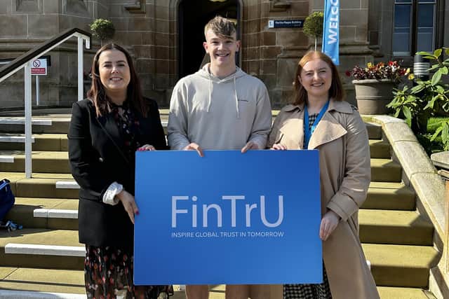 Pictured at the launch of Ulster University’s ‘Talent Hub’ an innovative initiative focused on connecting talented students with Londonderry employers is Kathleen McDermott, executive director, FinTrU, second year business with education Ulster University student, Craig Millar and Erin King, senior associate, Talent Partner