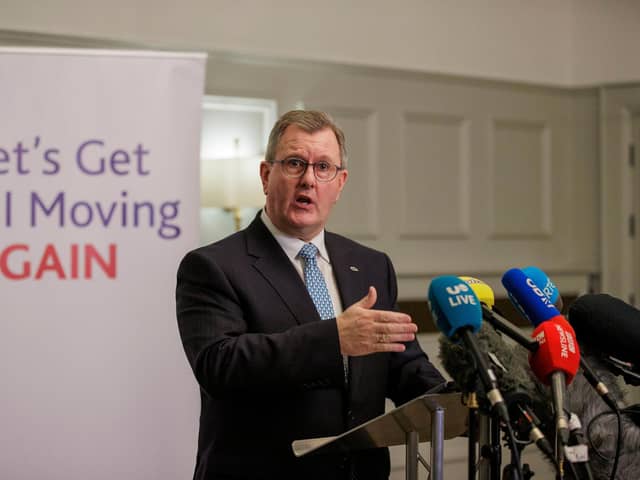 As a leader, Sir Jeffrey Donaldson faced his challenge squarely and acted pragmatically, writes Arthur Aughey. Mr Donaldson says the deal represents "real change" and will ensure Northern Ireland's place in the UK's internal market (Photo: Liam McBurney/PA)