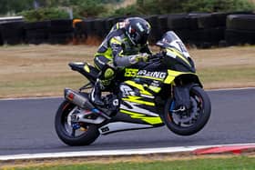 Jonny Campbell won Sunday's Open Invitation race at the Classic Bike Festival on his 155 Racing BMW at Bishopscourt. (Photo by Rod Neill/Pacemaker Press)