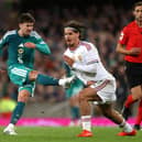 Northern Ireland's Trai Hume (left) facing Hungary across the UEFA Nations League on Monday. (Photo by Liam McBurney/PA Wire)