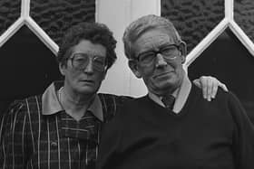 Gordon and Joan Wilson pictured at their home in Enniskillen at Christmas after the Enniskillen Bomb in 1987.