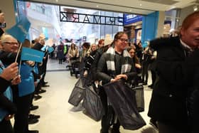 First customers enter the 30,800 sq. ft. Primark Craigavon store