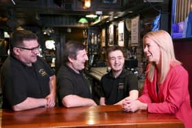 Una Burns, manager of Charlie’s Bar in Enniskillen, talks to staff of the bar removing a lot of negative perceptions about tourism and hospitality not offering the status, conditions, job security, training and career progression opportunities that workers value