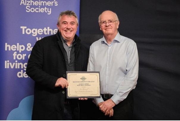 Joe Quail from Quails Fine Foods, Banbridge was awarded overall Champion for County Down, winning the award for the best beef sausage and pork sausage