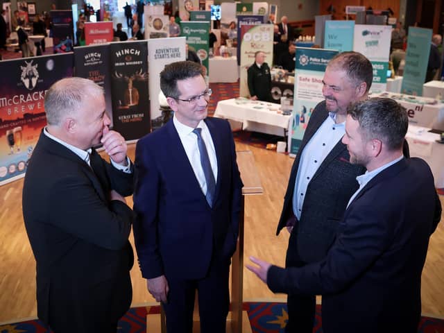 Retail NI, the driving force behind Northern Ireland's independent retail and wholesale sector, proudly kicked off its highly anticipated second Annual Supplier Showcase event on February 27 at Titanic Belfast. Supported by key partners Biopax Limited, Bobby’s Foods and nijobfinder, this year's showcase featured over 50 exhibits, allowing attendees to explore a diverse range of products and services from local suppliers. Pictured are Paddy Murney, Retail NI chair; guest speaker Steve Baker MP, Minister of State for Northern Ireland, John Lucas from Bobby’s Foods and Liam O’Connor, sales and marketing director at Biopax Limited
