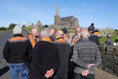 Orangemen pictured at Drumcree Parish Church on Monday as the stand-off continues (picture by Jonathan Porter/PressEye)