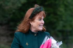 Sarah, Duchess of York, after attending the Christmas Day morning church service at St Mary Magdalene Church in Sandringham, Norfolk.