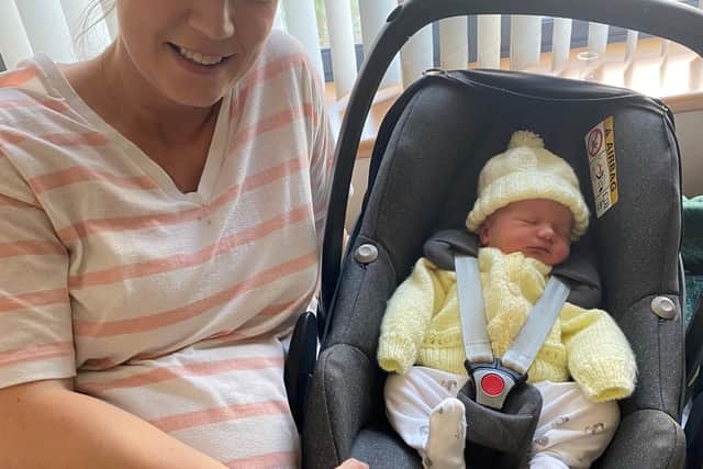 Naomh and her new born son. She has no regrets about opting to have the Covid vaccine during her pregnancy and is urging other pregnant women, in tandem with the Public Health Agency (PHA) to do the same
