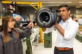 First Minister Michelle O'Neill this week opposed a £50m investment in the NI defence indsutry. Pictured is Rishi Sunak with an NLAW anti-tank launcher, supplied to Ukraine, during a campaign visit to Thales Defence System plant in Belfast in 2022.