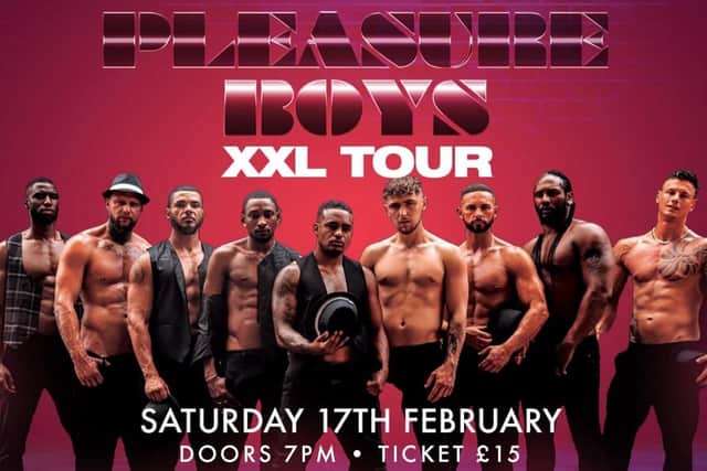 The event - at the Devenish Bar and Grill in Finaghy on Saturday was billed as the "Pleasure Boys XXL Tour".