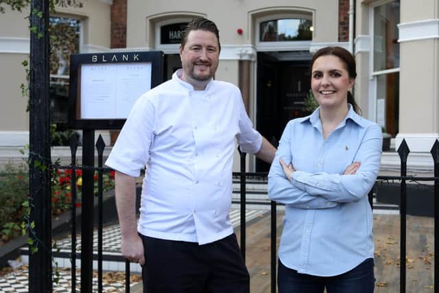 Malone Road restaurant Blank has been been added to the prestigious Michelin Guide. Pictured are Johnny and Christina Taylor, Blank
