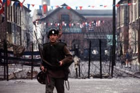 A soldier in Belfast in 1969 when Operation Banner began. More than 1,000 members of the security forces were killed, yet many of them and others think legacy has been imbalanced