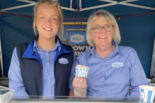 Bethany Boyd of Betty’s Ice Cream in Pomeroy pictured with mum Barbara displaying her ice creams at a local food market in Hillsborough