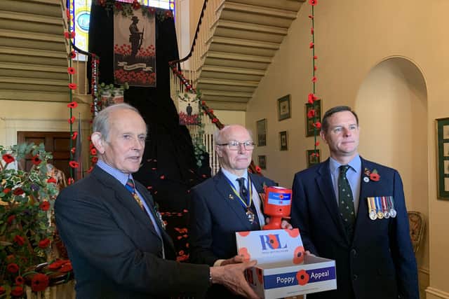 Lord Brookeborough, Colonel Salisbury and David Johnston at the Poppy Appeal launch