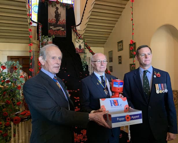 Lord Brookeborough, Colonel Salisbury and David Johnston at the Poppy Appeal launch