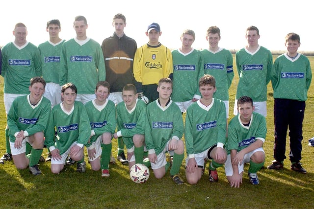 Our Lady, 2003. Back L-R  Rob McLean, Aaron Sethi, Mark Hewitt, Adam Fenwick, Joe Isaacs, Jake Morrow, Rob Smith, Neil Smith, and Henry Webster. Front L-R James Howcroft, James Geraghty, Kevin Monaghan, Paul Lillie, Brad McSpirit, Jake Padgett and Jack Mellor.