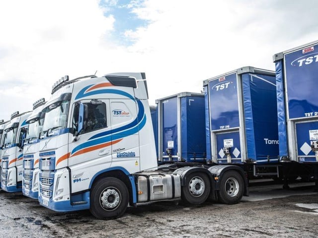 TST Group’s fleet of more than 300 trucks, as the Ballymena-based firm expands its UK and Ireland operations