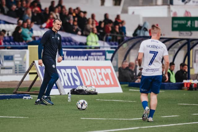 Coleraine manager Oran Kearney (left) has been impressed with the recent performances by winger Conor McKendry as the Bannsiders face derby rivals Ballymena United this afternoon