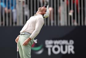 Northern Ireland's Rory McIlroy celebrates after putting in for a birdie on the 18th green to win the tournament during Day Four of the Genesis Scottish Open at The Renaissance Club. (Photo by Jared C.Tilton/Getty Images)