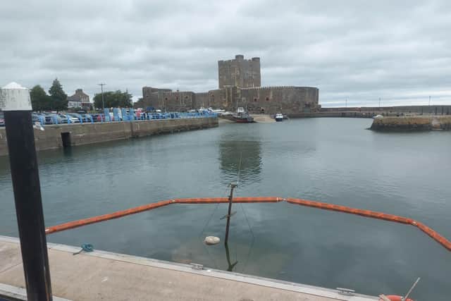 The sunken wreck opposite Carrickfergus Castle