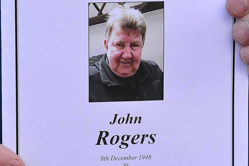 Pacemaker Press 25/01/2023: The funeral of John Rogers, a local music promoter and former personal manager to Van Morrison, who passed away this week took place on  Wednesday 25 January in 1st Comber Presbyterian Church followed by committal in Comber Cemetery.