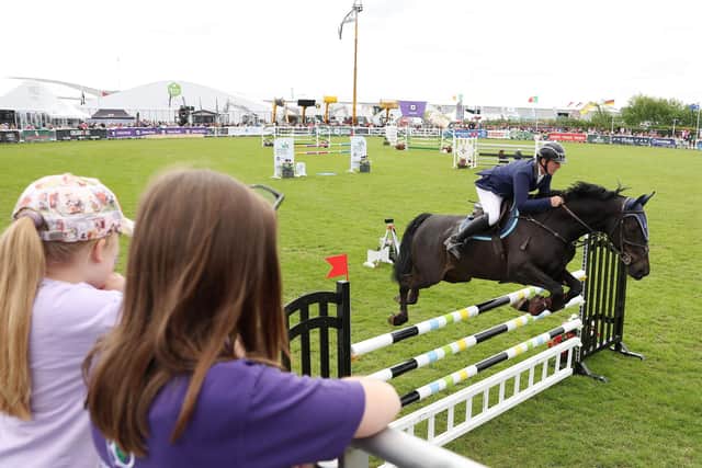 11th April 2023 - Northern Ireland. Day three at Balmoral Show, in partnership with Ulster Bank.  International showjumping gets under way. Picture by Jonathan Porter/PressEye