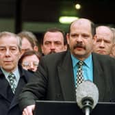 PUP leader David Ervine (right) Hugh Smyth (centre) and Billy Hutchison (left) at Stormont. There were mixed views among officials in the early 1990s over how to interact with political parties linked to loyalist paramilitary groups, files have revealed.