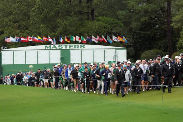 Patrons enter the course prior to the first round of the 2024 Masters Tournament at Augusta