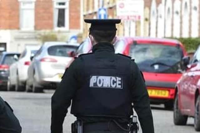PSNI on foot patrol in south Belfast - Arthur Allison - Pacemaker