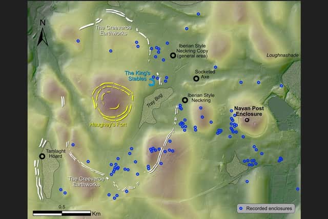 The archeologists used the data they gathered to create this map of the Bronze Age settlement complex near Armagh.