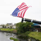 An American flag in the village of Doonbeg, Co. Clare ahead of former US president Donald Trump's visit to Ireland. Picture date: Tuesday May 2, 2023. PA Photo. See PA story POLITICS Trump Ireland. Photo credit should read: Niall Carson/PA Wire  