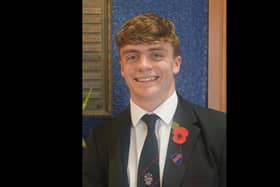 Stevie Bristow, captain of the Ballymena Academy 1st XV and Head Boy. His rugby career has been cut short by serious injury.