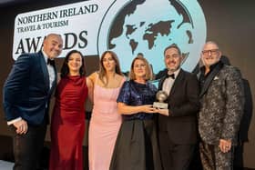 UK airline Jet2 soared high at the 34th annual Northern Ireland Travel & Tourism Awards, flying off with three awards at the prestigious ceremony in the Slieve Donard Hotel in Newcastle, County Down. Pictured is Best Tour Operator to Europe 2026 – Jet2holidays