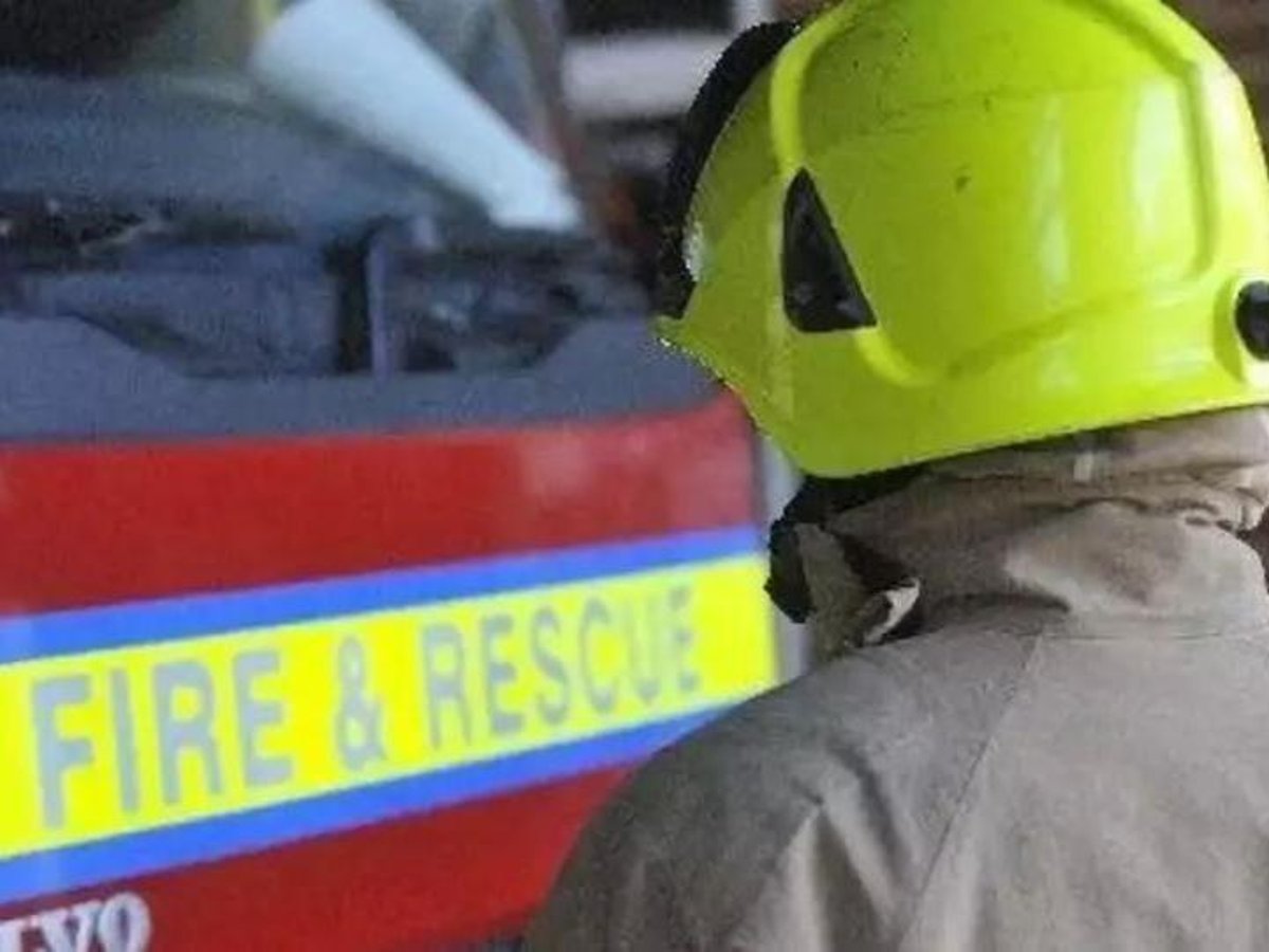 Seven people are led to safety from a fire in an apartment block in west Belfast