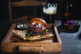 The uniquely tasty beef burger developed by Maurice Kettyle with Guinness