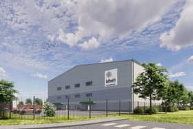 CGI of proposed new James Latham PLC warehouse building. Image: Turley