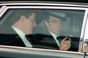 Then Prime Minister Tony Blair (right) and his press secretary Alastair Campbell, leave his home in Islington, north London. Photo by Martyn Hayhow. See PA Story POLITICS Blair.