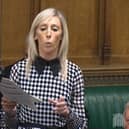 Carla Lockhart in the House of Commons, questioning Prime Minister Rishi Sunak