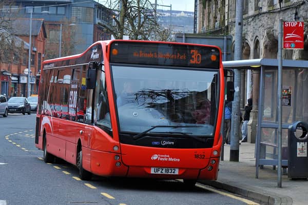 A Translink bus in Londonderry. Photo: George Sweeney