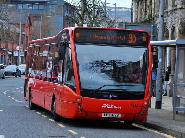 A Translink bus in Londonderry. Photo: George Sweeney