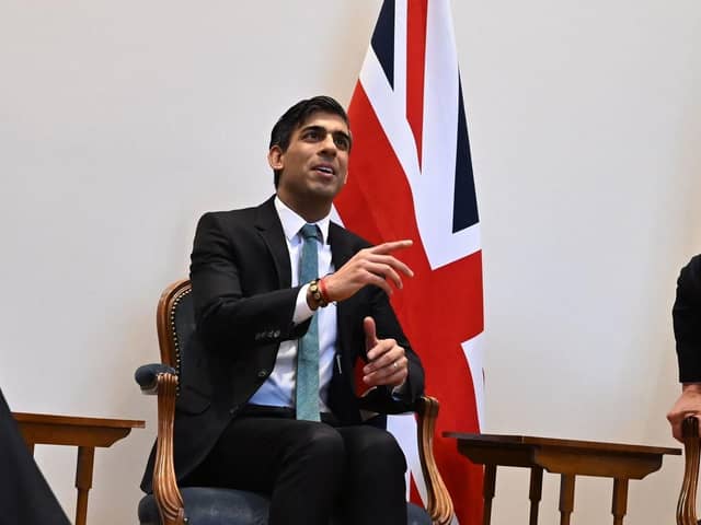 Rishi Sunak leads a Conservative and Unionist Party which had a manifesto which promised "our laws would be made in London, Edinburgh, Cardiff and Belfast, and interpreted by judges across the United Kingdom, not in Luxembourg". Photo: Ben Stansall/PA Wire