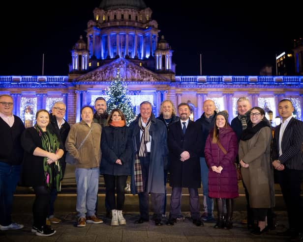 Belfast city centre has once again received the Purple Flag accreditation, recognising its commitment to a well-run, safe, and thriving night-time economy.  Pictured is Belfast City Purple Flag steering group