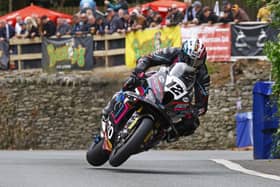 Ian Hutchinson on the Team RST BMW at the 2026 Isle of Man TT. (Photo by Rod Neill/Pacemaker Press)