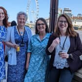Four exceptional women entrepreneurs from Northern Ireland were among the esteemed guests invited to a Summer Celebration at the House of Lords. Pictured are Ellie McBride, founder of Calibrated Concepts, Heather Carr, founder of Kill It With Quizzes, Davina Gordon, founder of Naissance Marketing and Brigitte Le Boulleur, managing director of The Puffin Gallery